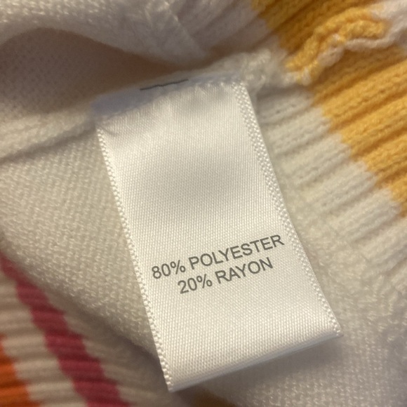 Kerri Rosenthal Get Happy V-Neck Sweater Striped Colorful Soft Sz XS Preppy - Picture 4 of 5